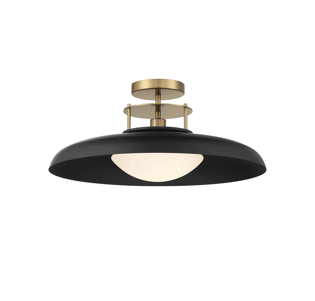 Savoy House - 6-1685-1-143 - One Light Semi-Flush Mount - Gavin - Matte Black w/Warm Brass