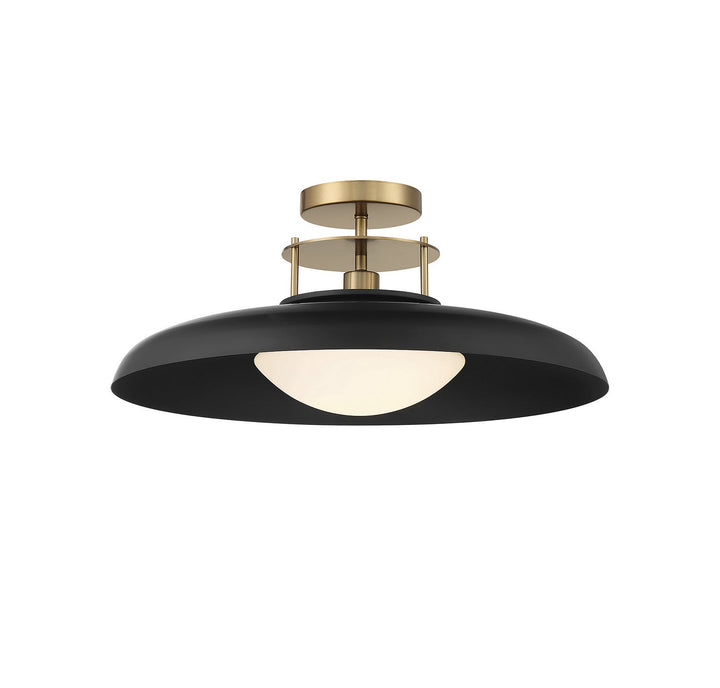 Savoy House - 6-1685-1-143 - One Light Semi-Flush Mount - Gavin - Matte Black w/Warm Brass