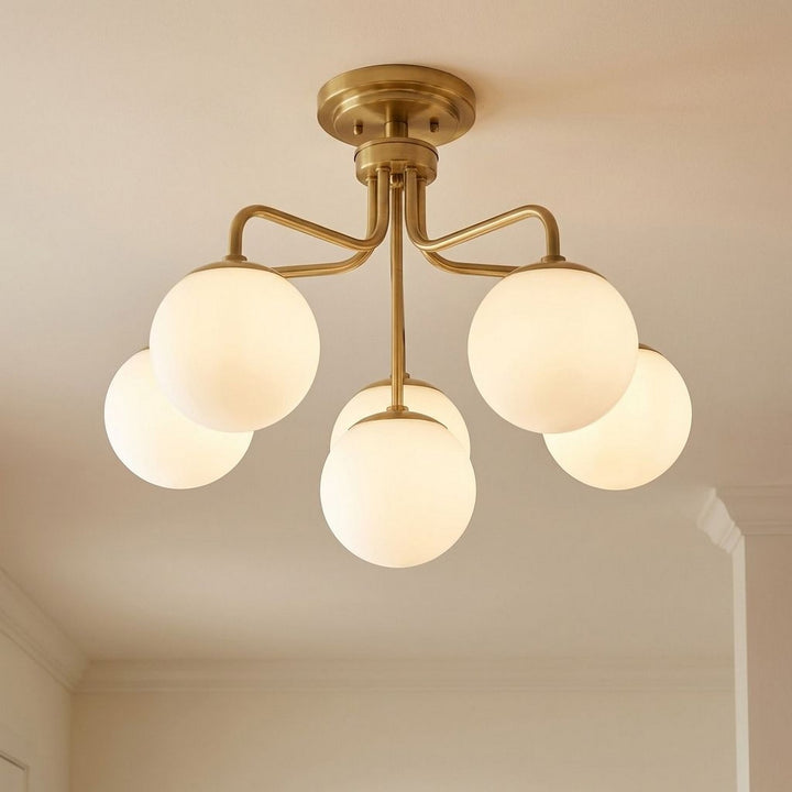 Savoy House - 6-1950-6-322 - Six Light Semi-Flush Mount - Marco - Warm Brass