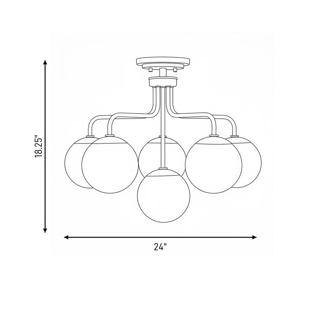 Savoy House - 6-1950-6-322 - Six Light Semi-Flush Mount - Marco - Warm Brass