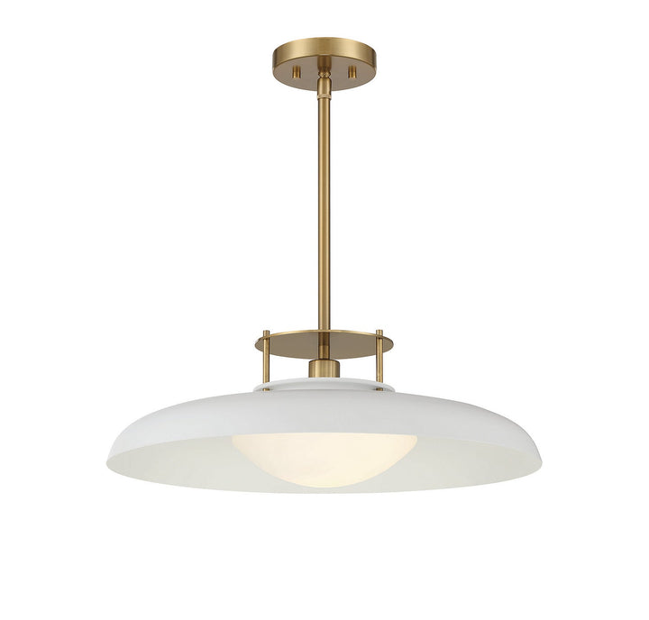 Savoy House - 7-1690-1-142 - One Light Pendant - Gavin - White w/Warm Brass