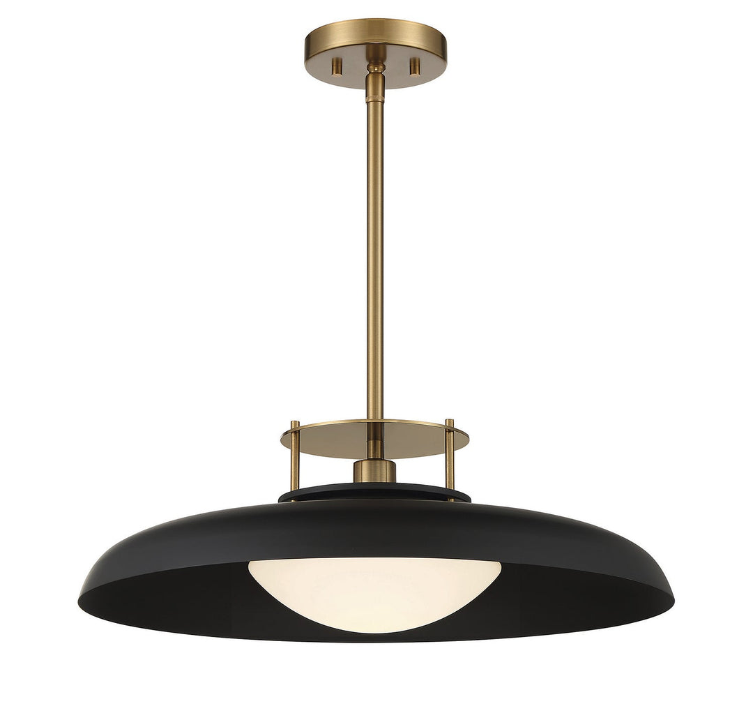 Savoy House - 7-1690-1-143 - One Light Pendant - Gavin - Matte Black w/Warm Brass