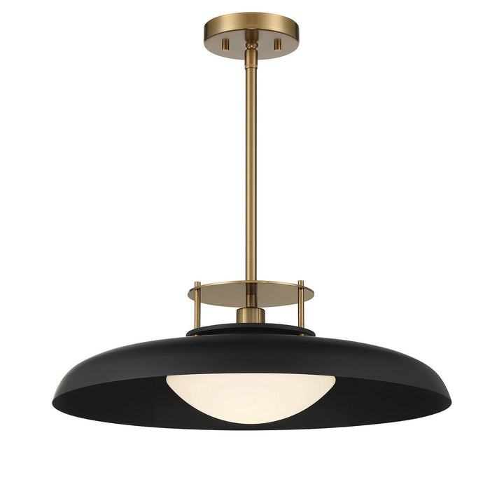 Savoy House - 7-1690-1-143 - One Light Pendant - Gavin - Matte Black w/Warm Brass