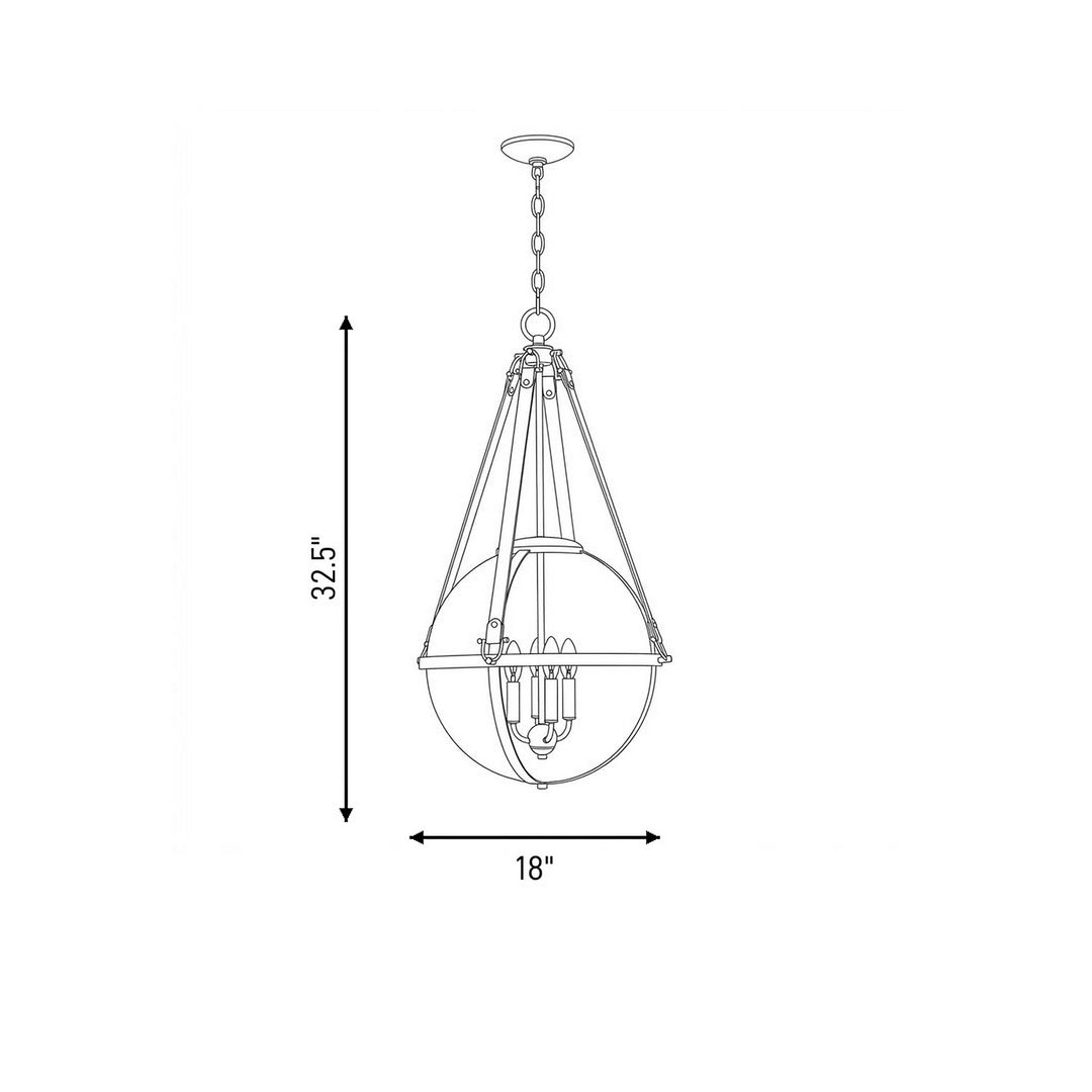 Savoy House - 7-1836-4-322 - Four Light Pendant - Bozeman - Warm Brass