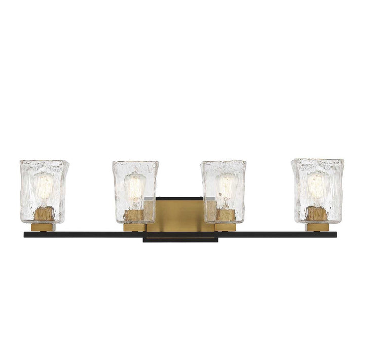 Savoy House - 8-1720-4-143 - Four Light Bathroom Vanity - Sidney - Matte Black w/Warm Brass