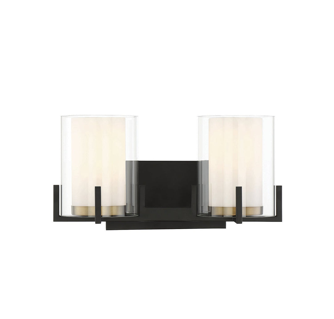 Savoy House - 8-1977-2-143 - Two Light Bathroom Vanity - Eaton - Matte Black w/Warm Brass