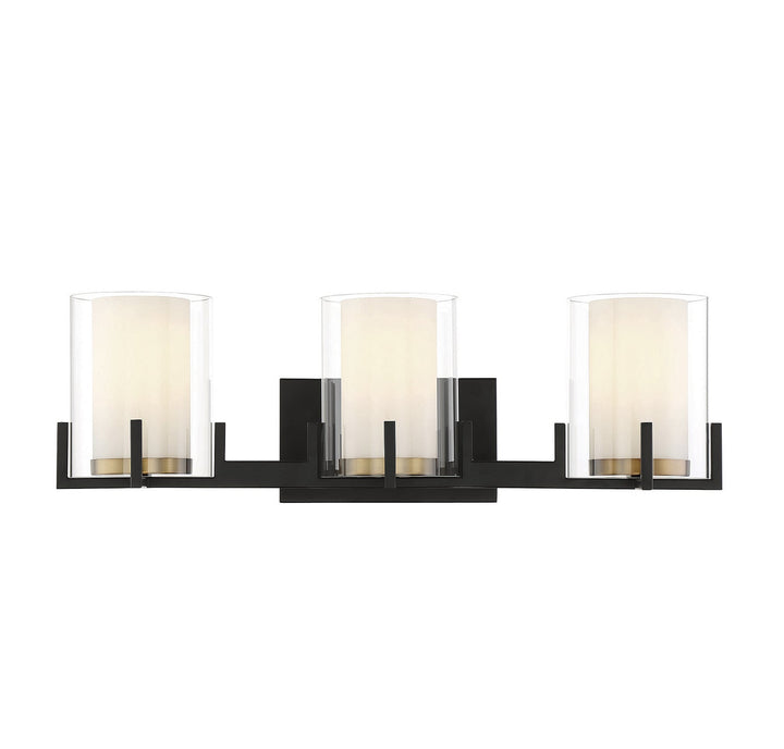 Savoy House - 8-1977-3-143 - Three Light Bathroom Vanity - Eaton - Matte Black w/Warm Brass