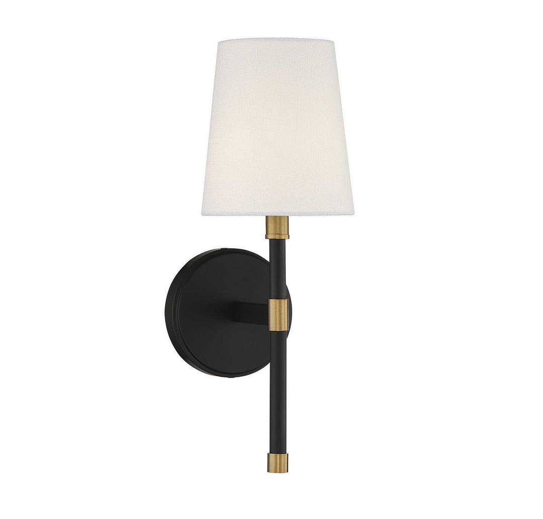Brody One Light Wall Sconce in Matte Black with Warm Brass Accents Savoy House
