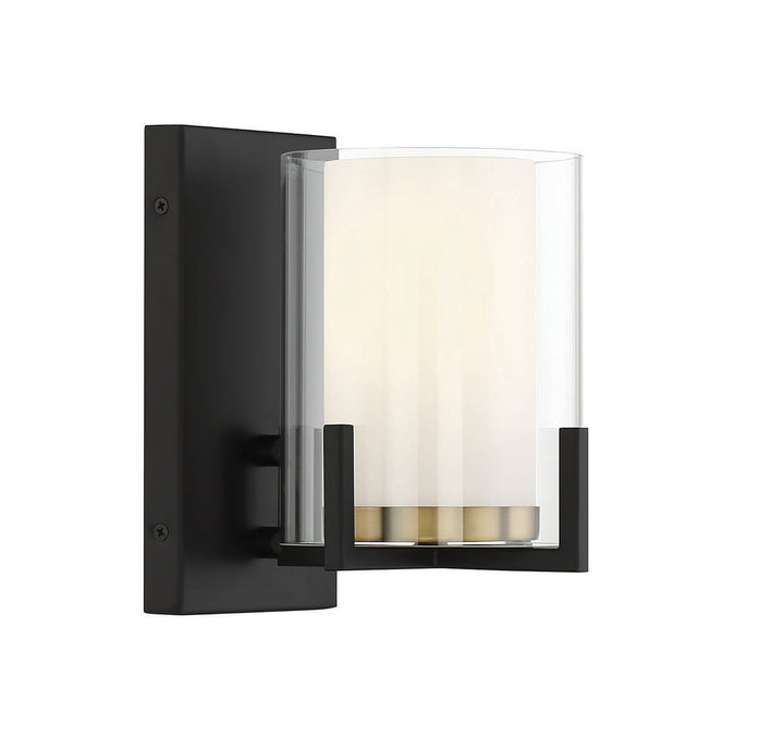 Savoy House - 9-1977-1-143 - One Light Wall Sconce - Eaton - Matte Black w/Warm Brass