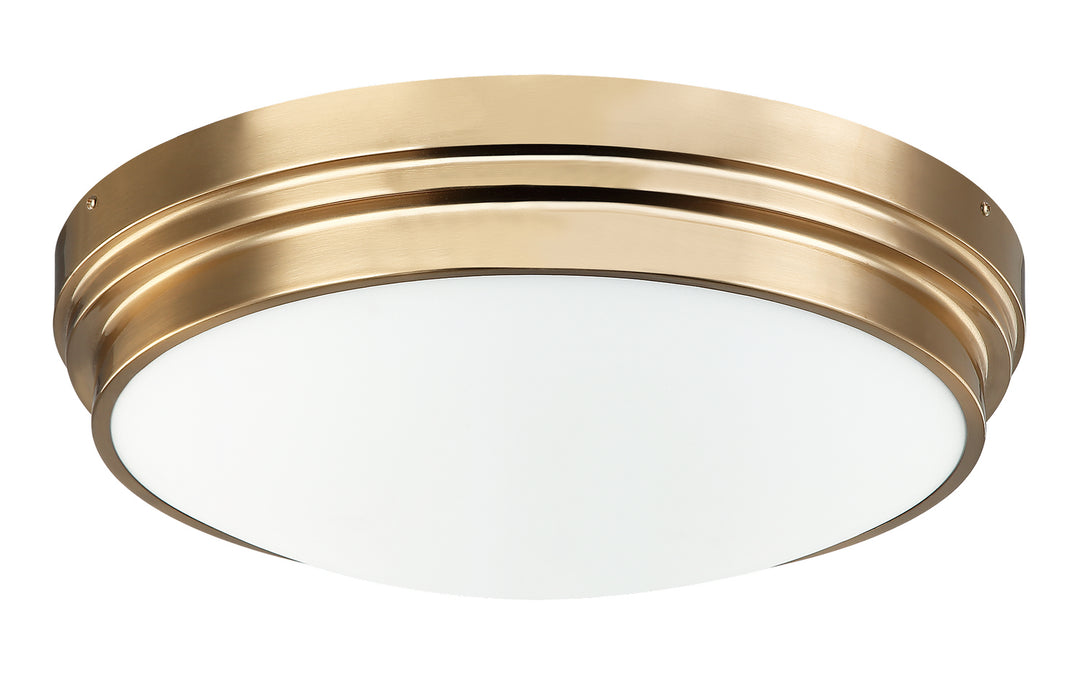 Fresh Colonial Three Light Ceiling Mount in Aged Gold Brass - available from The Lighting Shoppe, trusted by Canadian homeowners