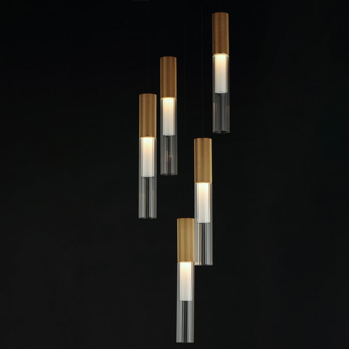 ET2 - E11015-144GLD - LED Pendant - Reeds - Gold