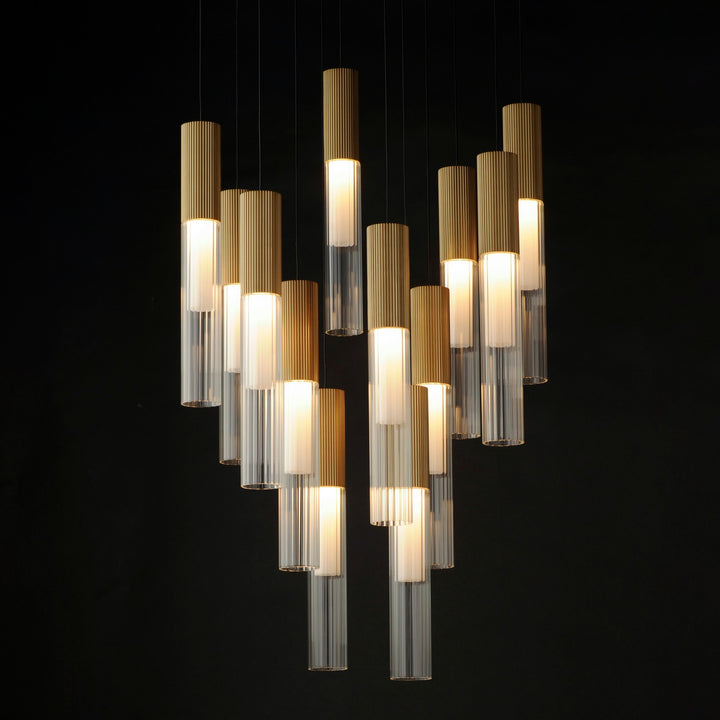 ET2 - E11019-144GLD - LED Pendant - Reeds - Gold