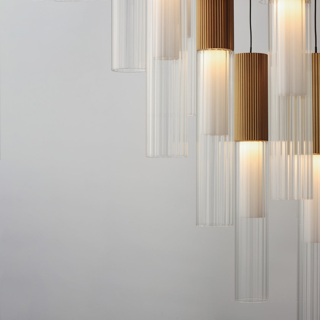 ET2 - E11019-144GLD - LED Pendant - Reeds - Gold