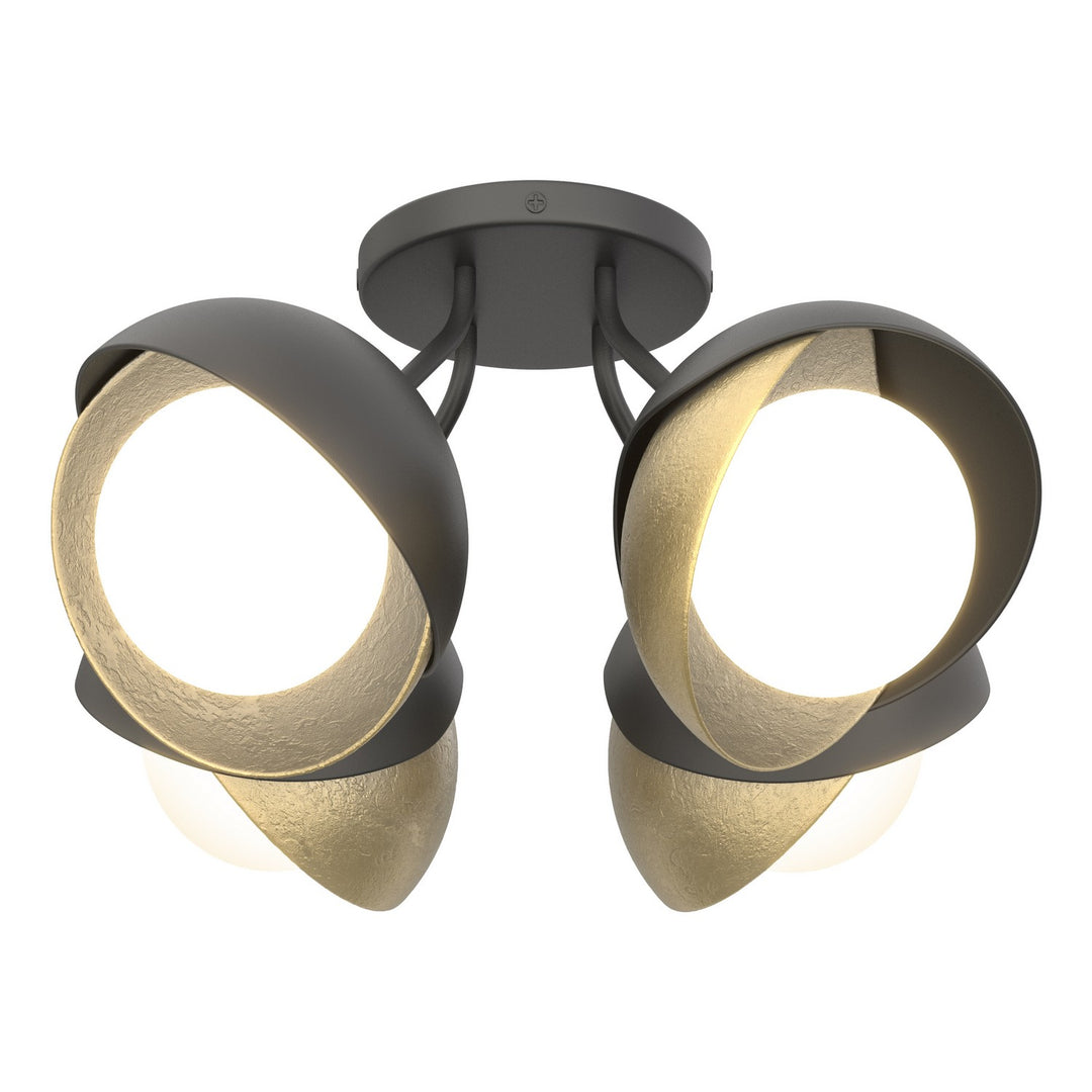 Brooklyn Four Light Semi-Flush Mount in Black - available from The Lighting Shoppe, trusted by Canadian homeowners