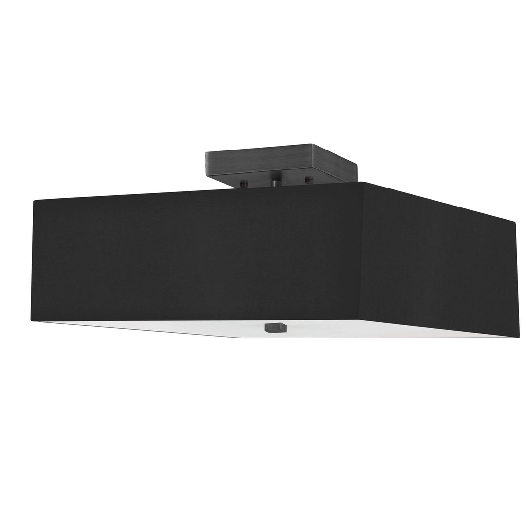 Seren Three Light Semi-Flush Mount in Black - available from The Lighting Shoppe, trusted by Canadian homeowners