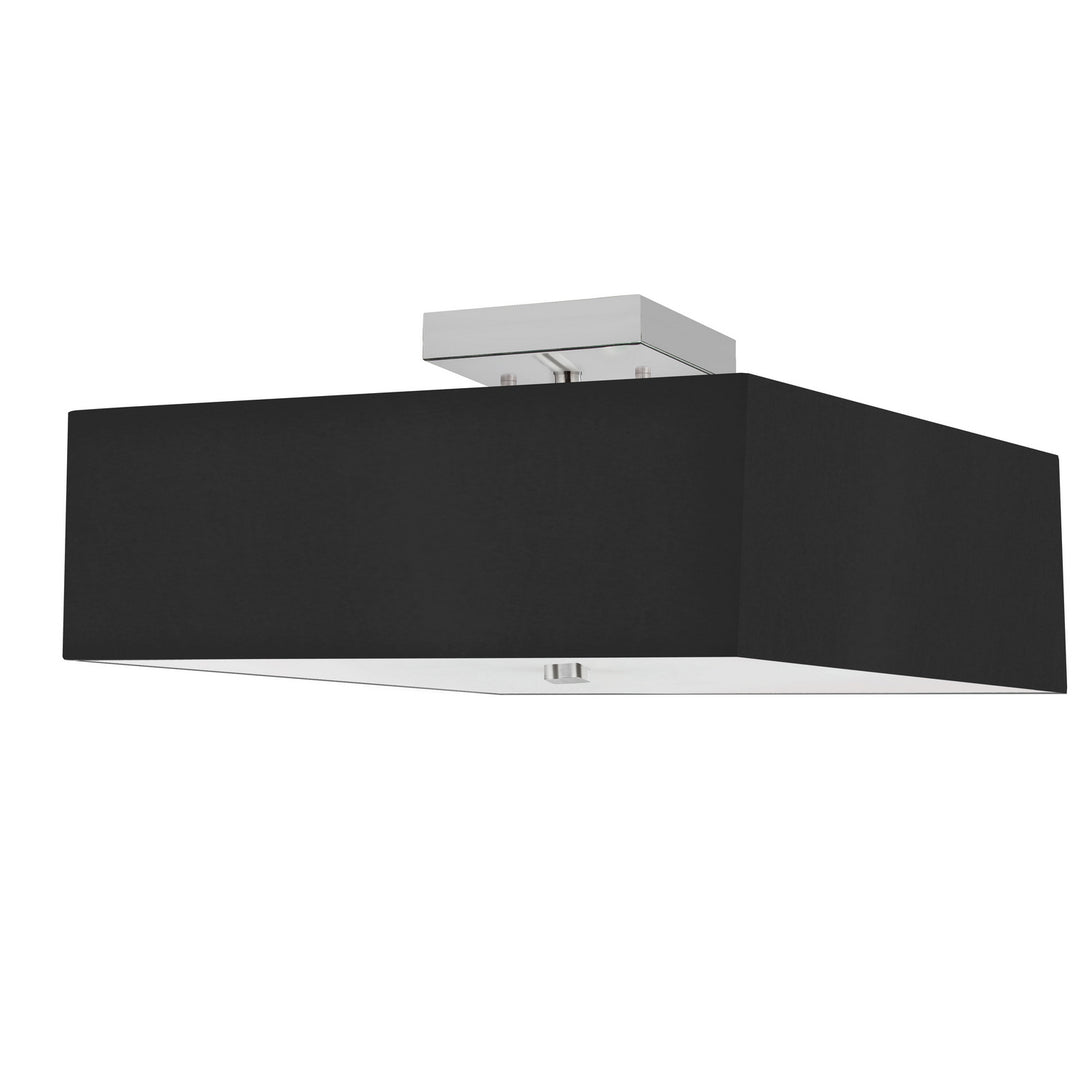 Seren Three Light Semi-Flush Mount in Black - available from The Lighting Shoppe, trusted by Canadian homeowners