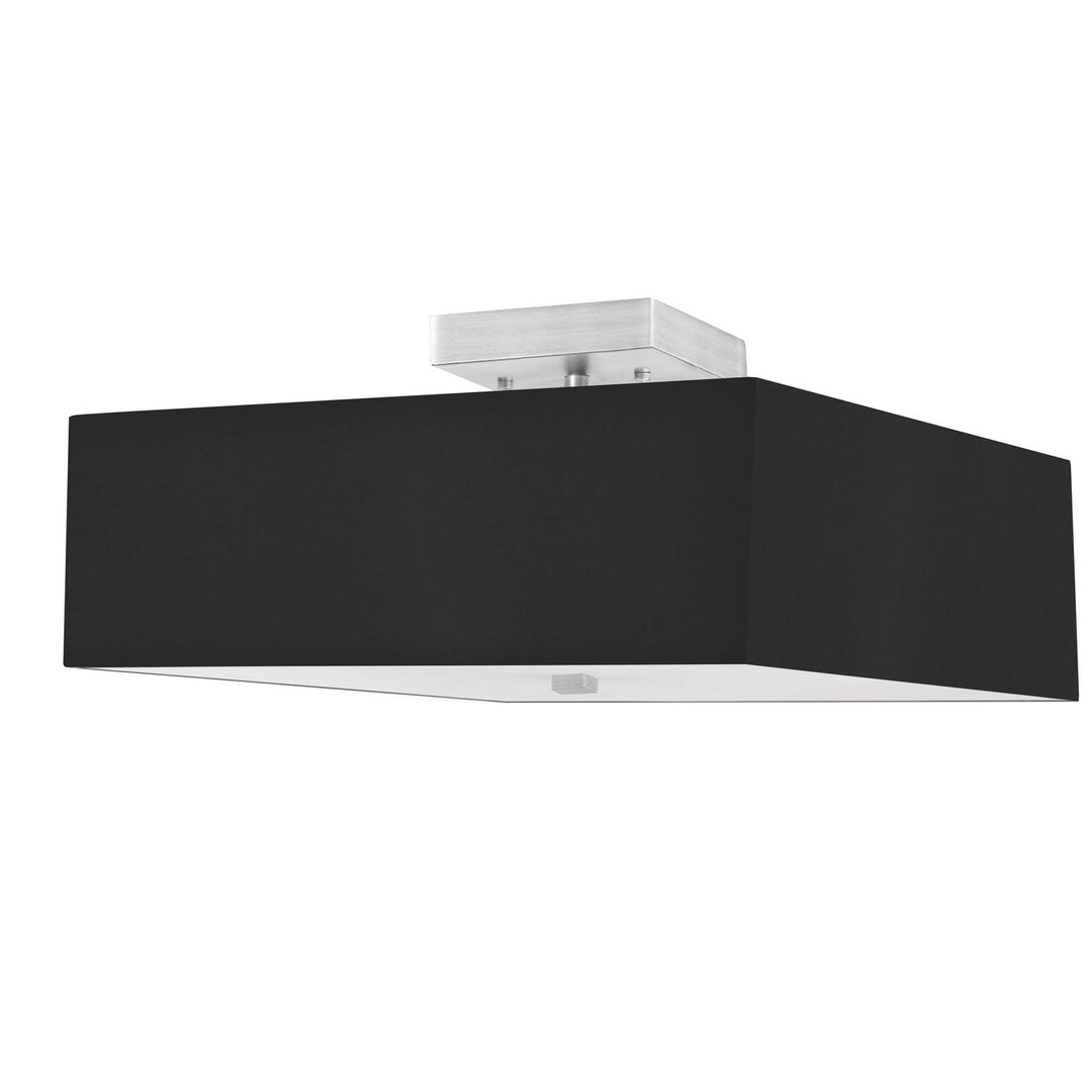Seren Three Light Semi-Flush Mount in Black - available from The Lighting Shoppe, trusted by Canadian homeowners