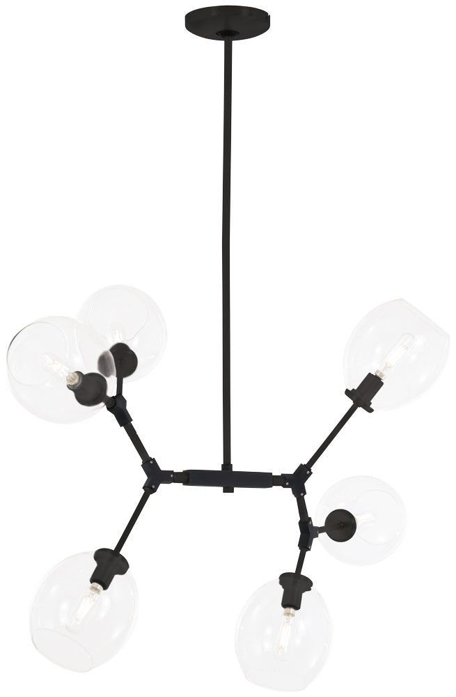 Nexpo Six Light Pendant in Coal Black - available from The Lighting Shoppe, trusted by Canadian homeowners