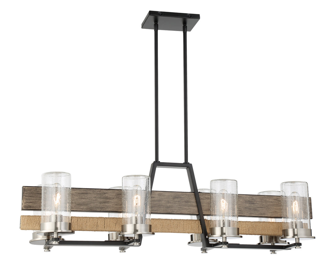 Minka-Lavery - 2768-733 - Eight Light Island Pendant - Silver Creek - Stone Grey, Coal And Brushed Nickel