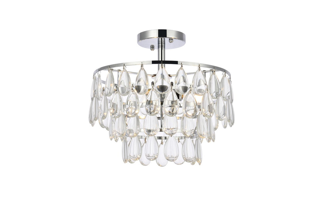 Mila Three Light Flush Mount in Chrome - available from The Lighting Shoppe, trusted by Canadian homeowners