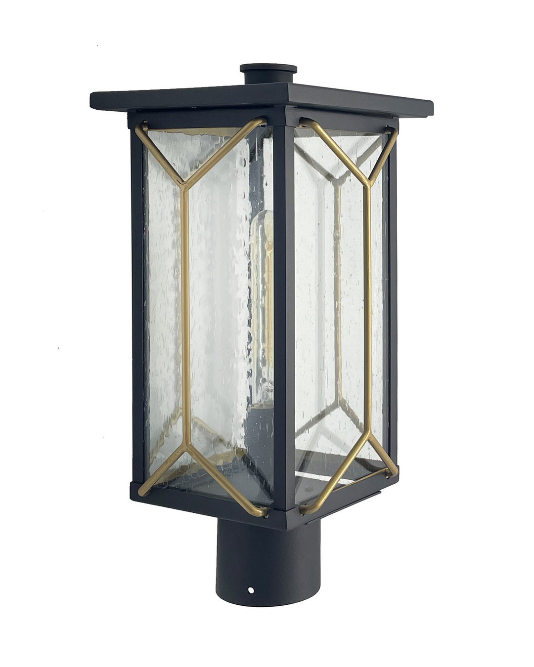 Hillside Manor One Light Outdoor Post Mount in Sand Coal And Mystic Gold - available from The Lighting Shoppe, trusted by Canadian homeowners