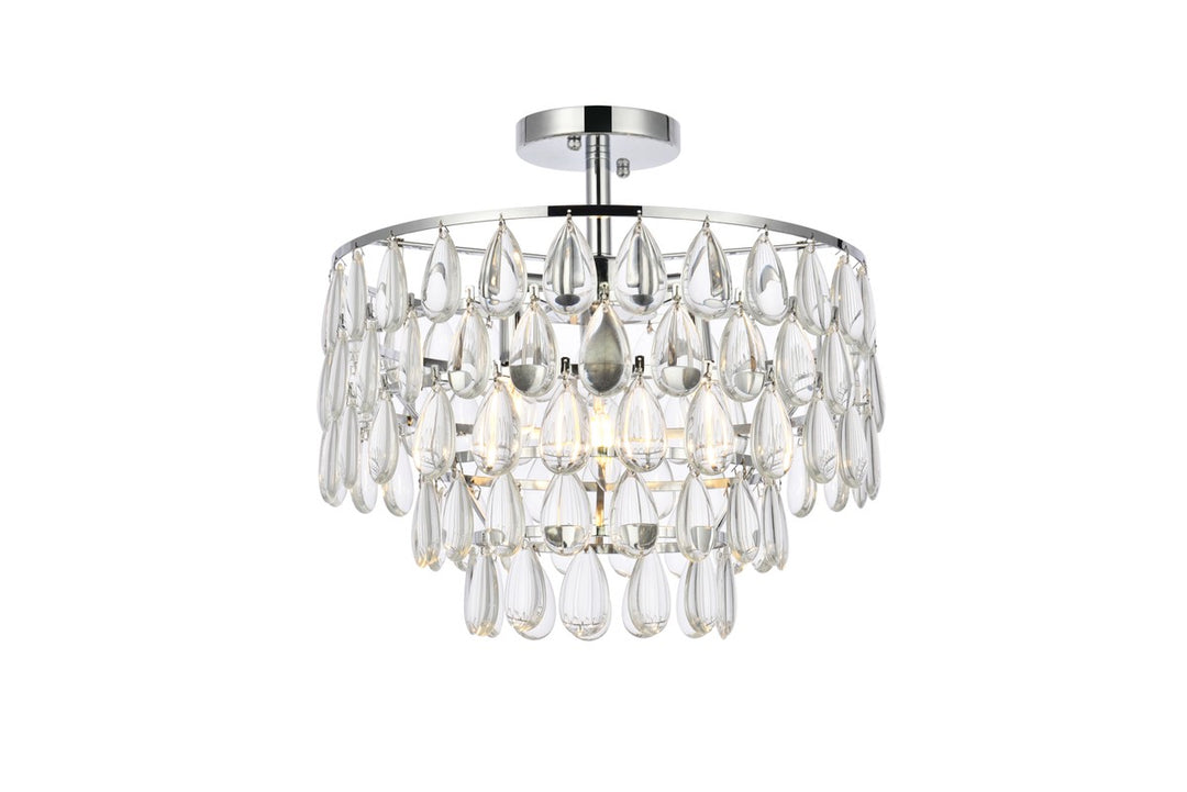 Mila Three Light Flush Mount in Chrome - available from The Lighting Shoppe, trusted by Canadian homeowners