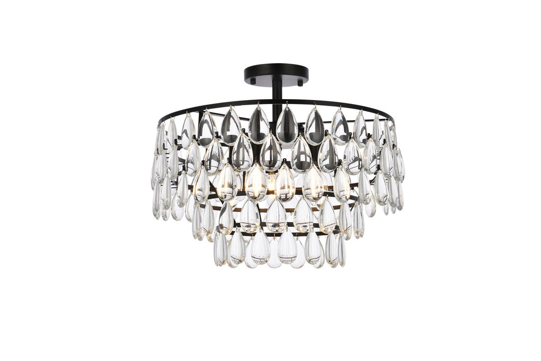Mila Five Light Flush Mount in Black - available from The Lighting Shoppe, trusted by Canadian homeowners