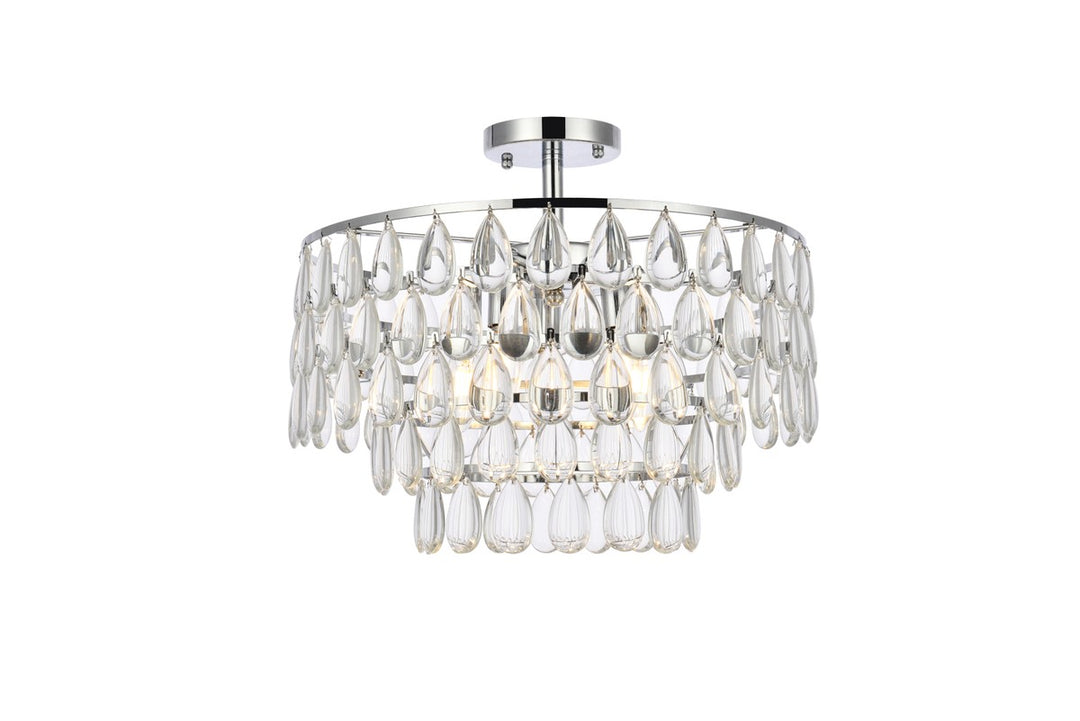 Mila Five Light Flush Mount in Chrome - available from The Lighting Shoppe, trusted by Canadian homeowners