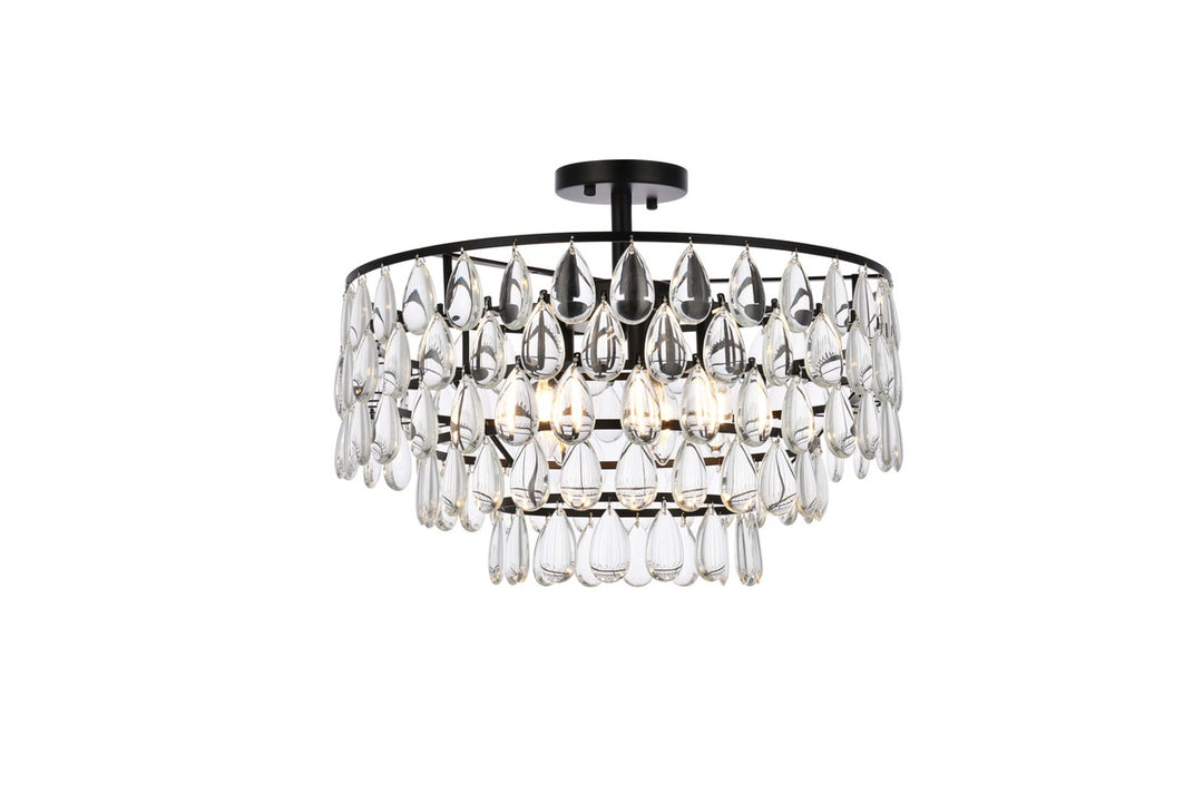 Mila Five Light Flush Mount in Black - available from The Lighting Shoppe, trusted by Canadian homeowners