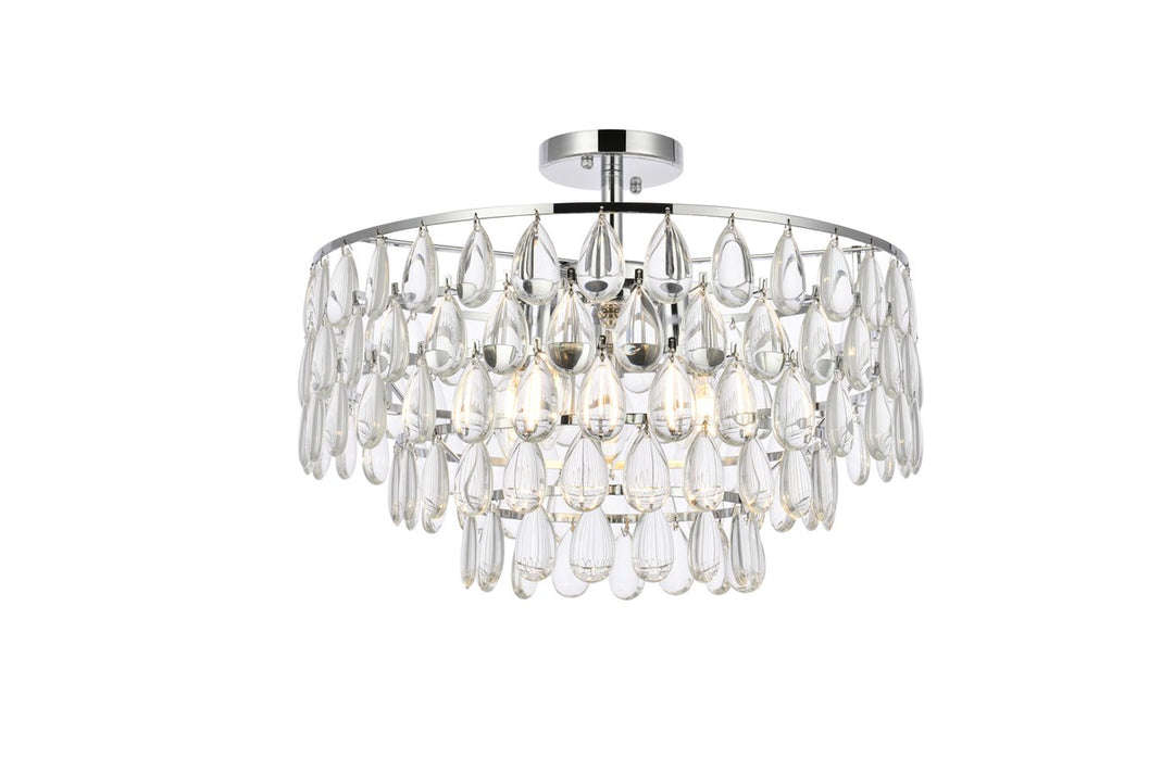 Mila Five Light Flush Mount in Chrome - available from The Lighting Shoppe, trusted by Canadian homeowners