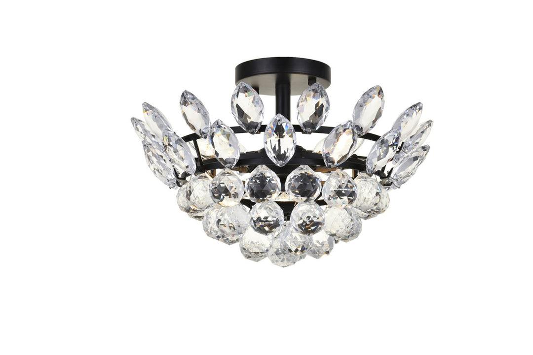 Emilia Three Light Flush Mount in Black - available from The Lighting Shoppe, trusted by Canadian homeowners