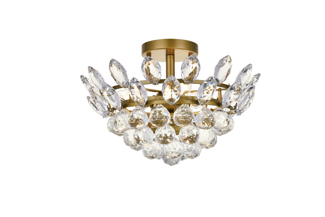 Emilia Three Light Flush Mount in Brass - available from The Lighting Shoppe, trusted by Canadian homeowners