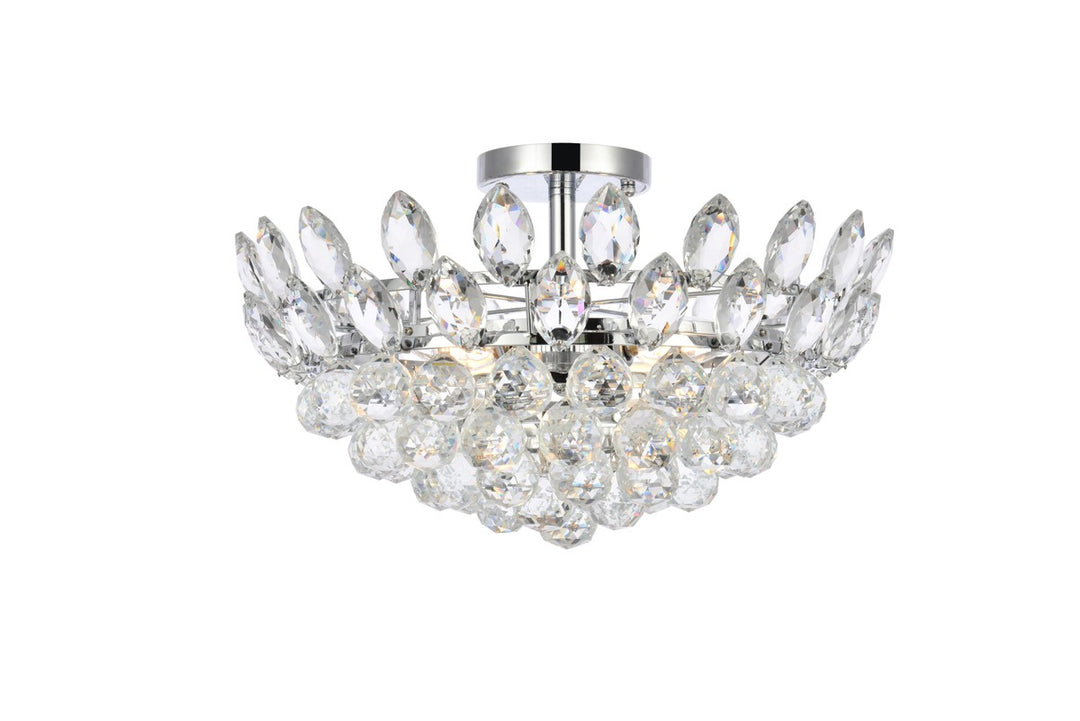 Emilia Five Light Flush Mount in Chrome - available from The Lighting Shoppe, trusted by Canadian homeowners