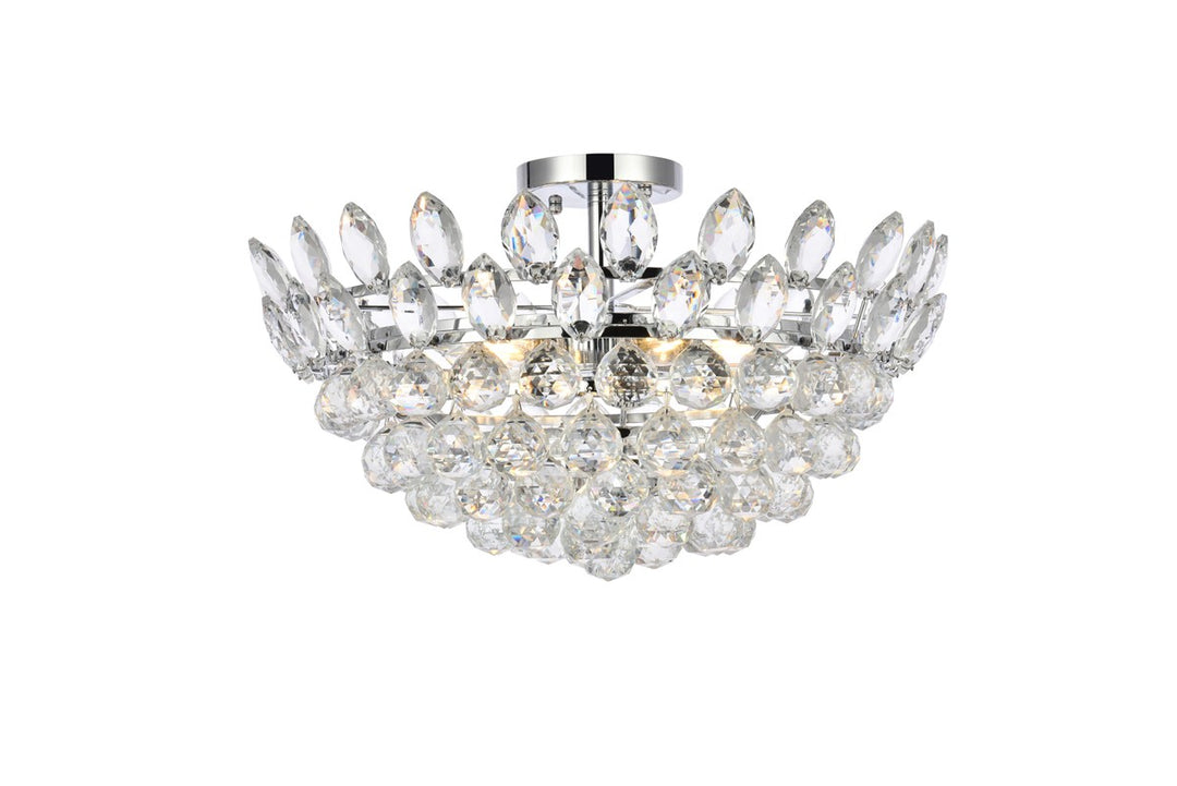 Emilia Five Light Flush Mount in Chrome - available from The Lighting Shoppe, trusted by Canadian homeowners