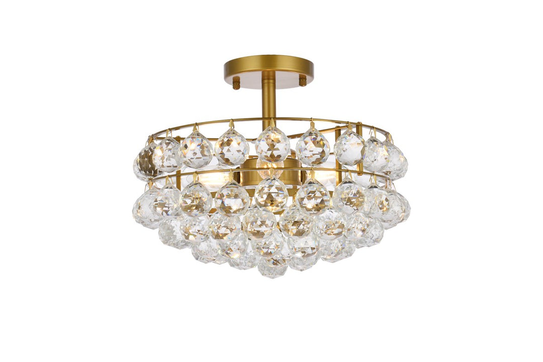 Savannah Three Light Flush Mount in Brass - available from The Lighting Shoppe, trusted by Canadian homeowners