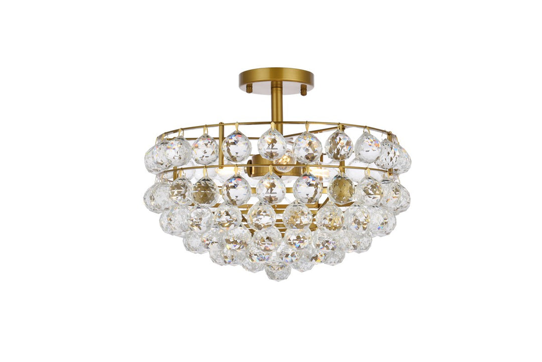 Savannah Three Light Flush Mount in Brass - available from The Lighting Shoppe, trusted by Canadian homeowners