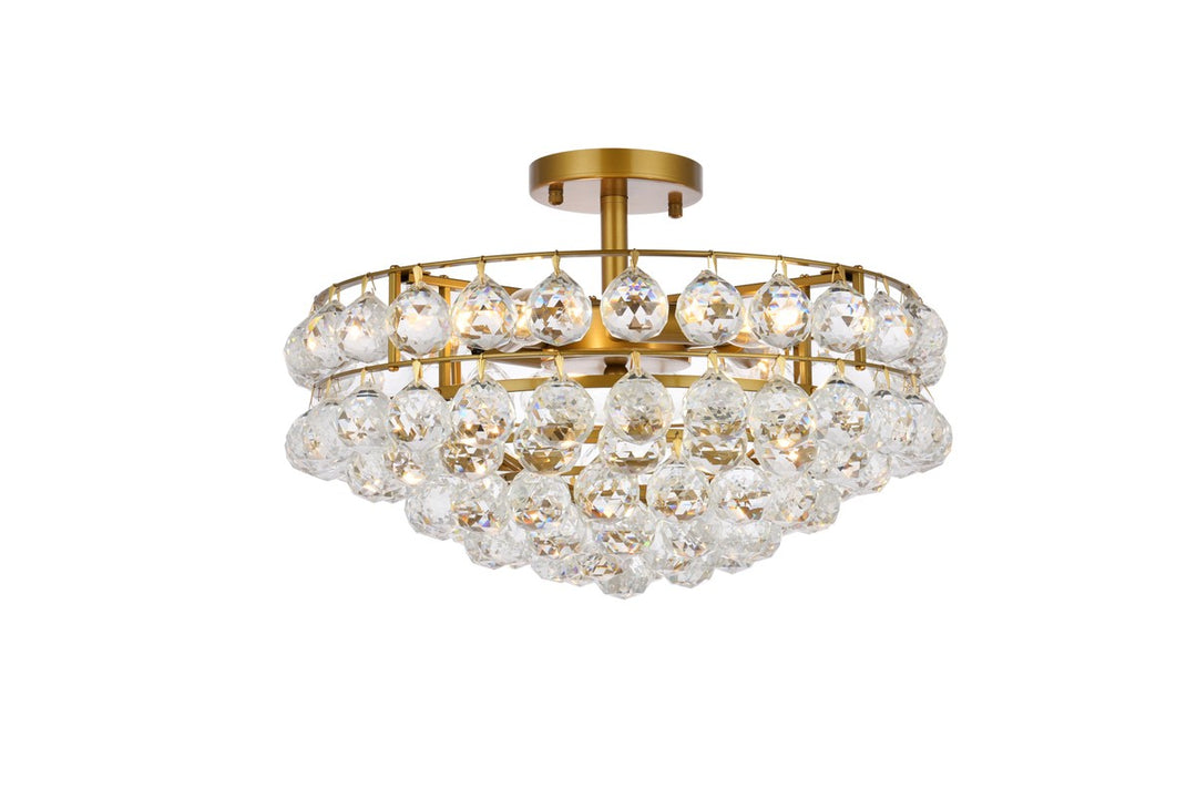 Savannah Five Light Flush Mount in Brass - available from The Lighting Shoppe, trusted by Canadian homeowners