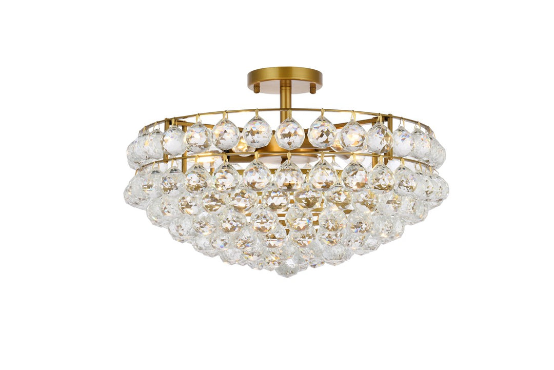 Savannah Five Light Flush Mount in Brass - available from The Lighting Shoppe, trusted by Canadian homeowners