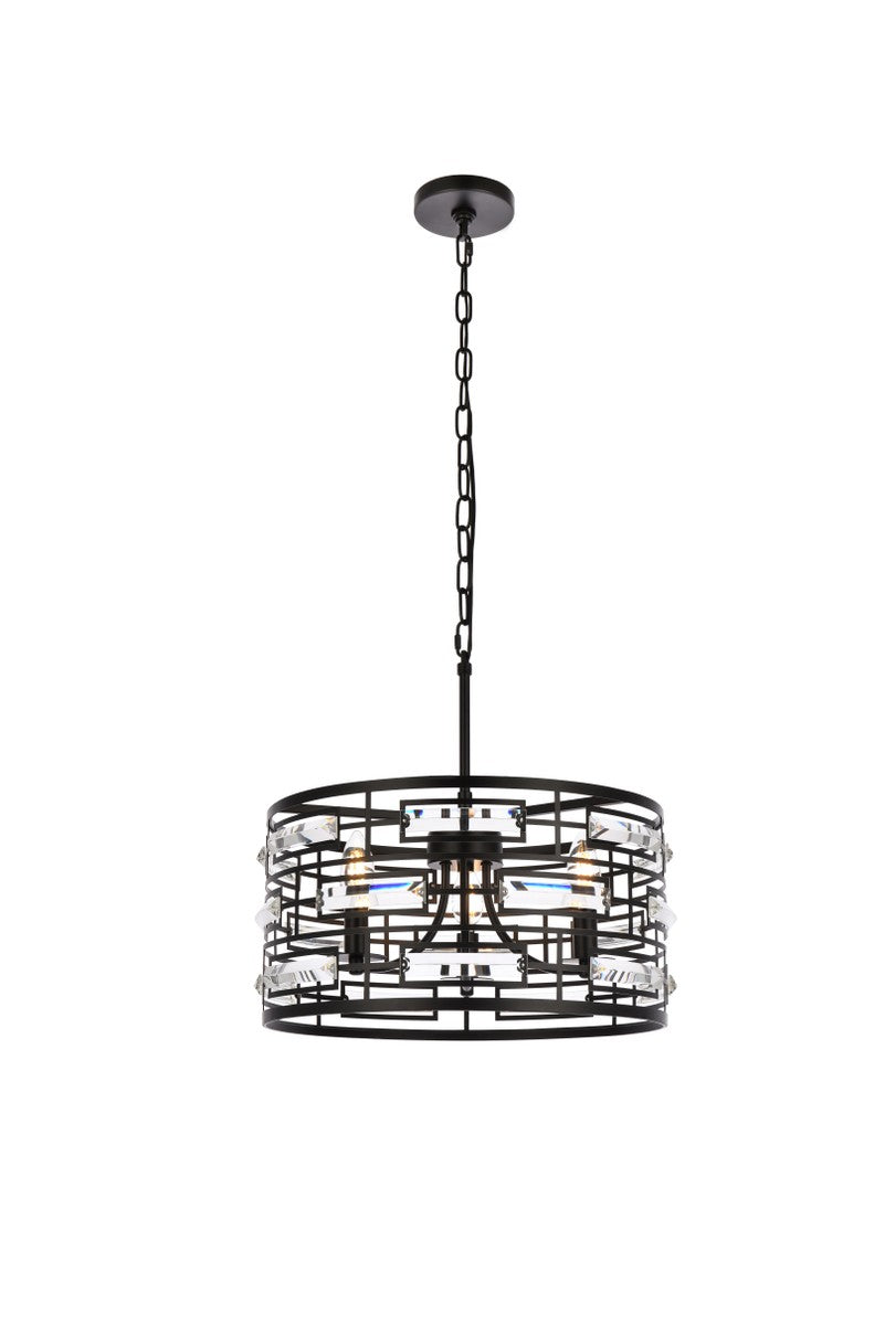 Elegant Lighting - 1108D16BK - Three Light Pendant - Kennedy - black
