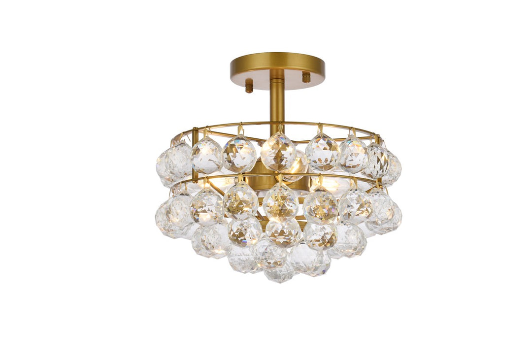 Savannah Three Light Flush Mount in Brass - available from The Lighting Shoppe, trusted by Canadian homeowners