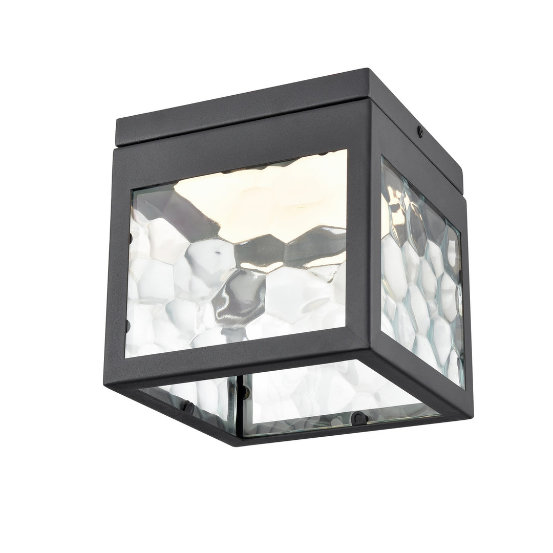 Bishop Led Outdoor LED Flush Mount in Black w/Honeycomb Glass - available from The Lighting Shoppe, trusted by Canadian homeowners
