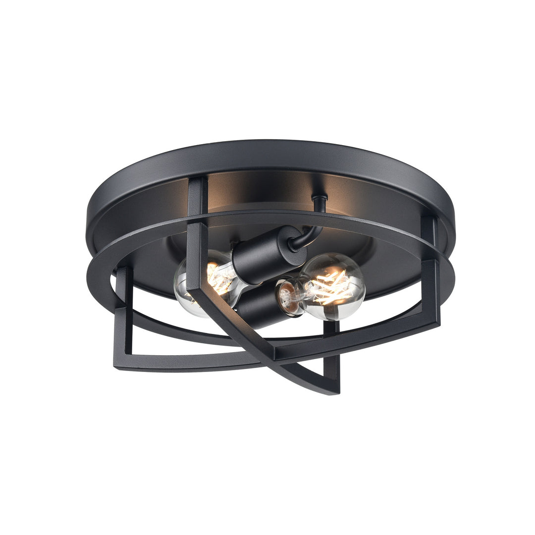 Five Points Outdoor Two Light Outdoor Flush Mount in Black - available from The Lighting Shoppe, trusted by Canadian homeowners