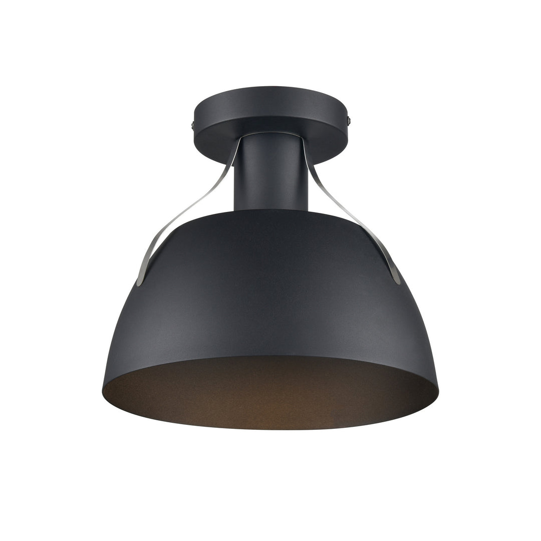 Alcenon Outdoor One Light Outdoor Flush Mount in Black/Stainless Steel - available from The Lighting Shoppe, trusted by Canadian homeowners