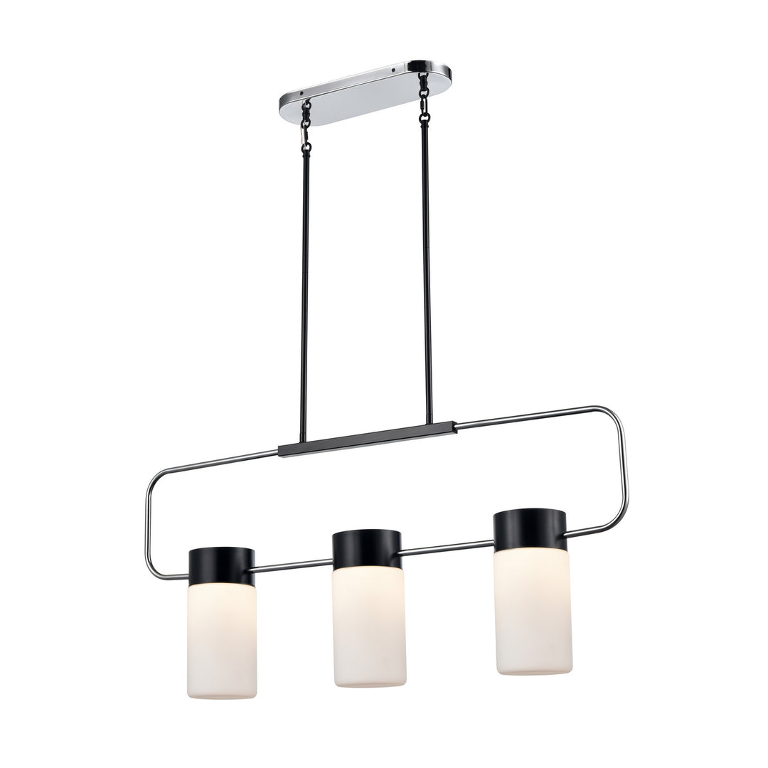 DVI Canada - DVP40702EB+CH-OP - Three Light Linear - Tuxedo - Ebony And Chrome w/Half Opal Glass