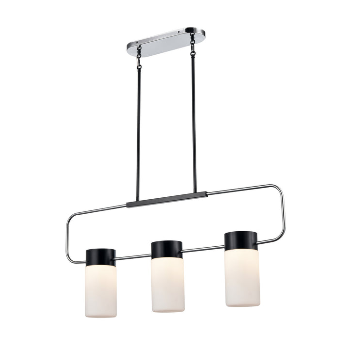 DVI Canada - DVP40702EB+CH-OP - Three Light Linear - Tuxedo - Ebony And Chrome w/Half Opal Glass