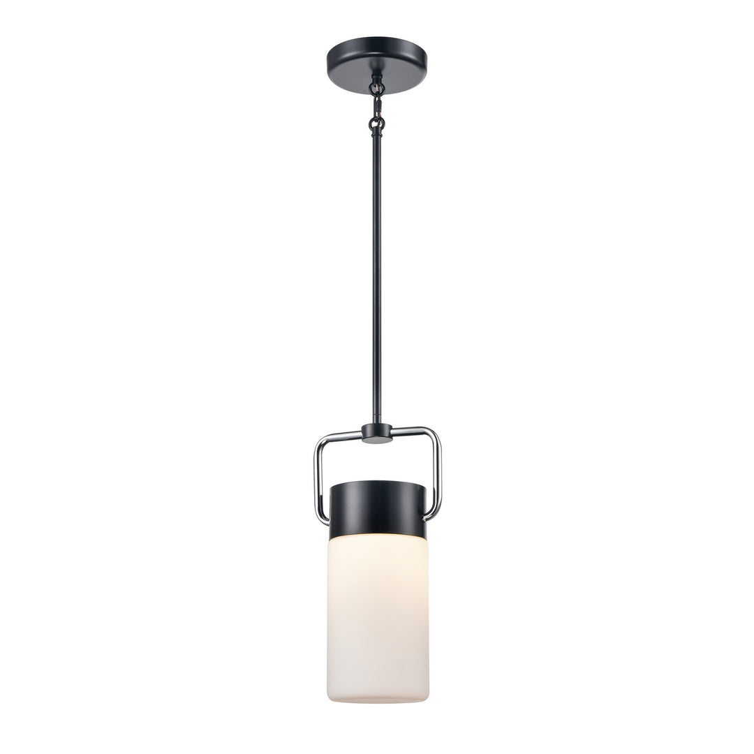 DVI Canada - DVP40721EB+CH-OP - One Light Pendant - Tuxedo - Ebony And Chrome w/Half Opal Glass