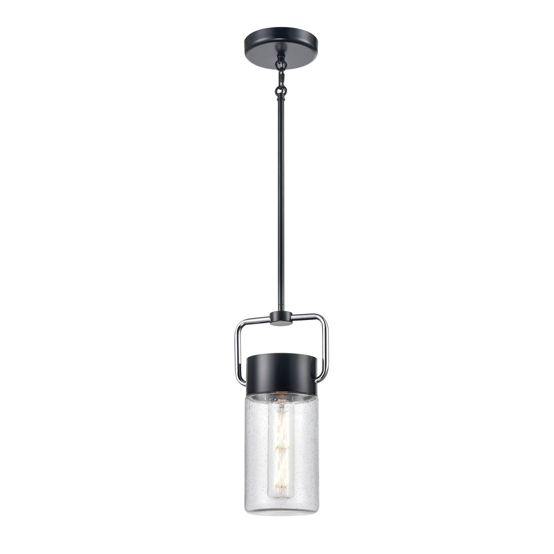 DVI Canada - DVP40721EB+CH-SDY - One Light Pendant - Tuxedo - Ebony And Chrome w/Clear Seedy Glass