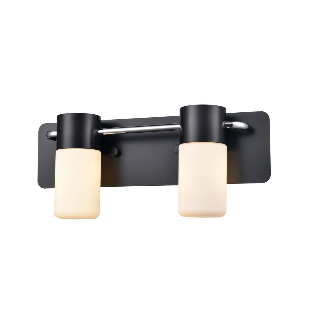 DVI Canada - DVP40722EB+CH-OP - Two Light Vanity - Tuxedo - Ebony And Chrome w/Half Opal Glass