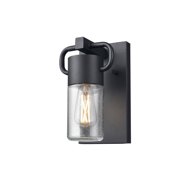 Tuxedo Outdoor One Light Wall Sconce in Black w/Clear Seedy Glass - available from The Lighting Shoppe, trusted by Canadian homeowners