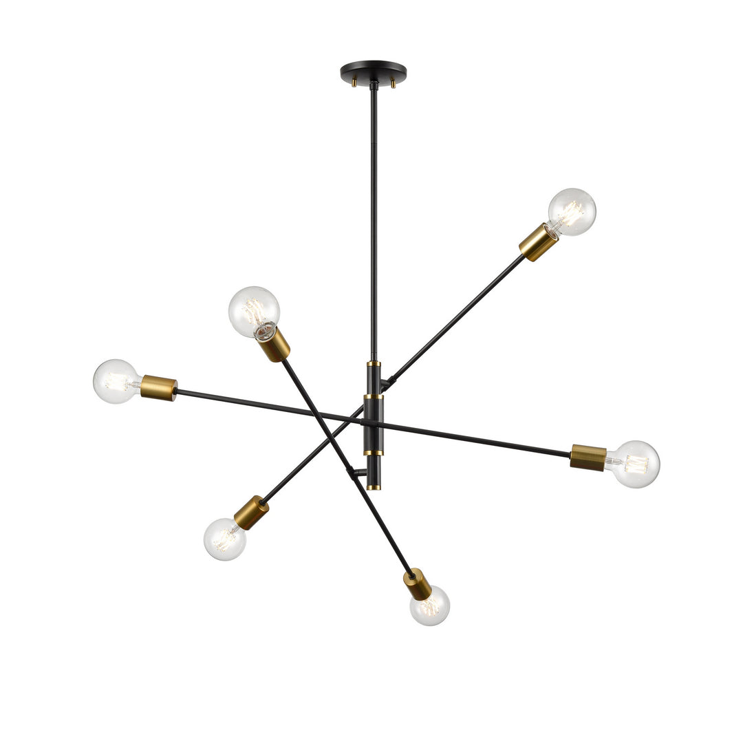 Lake Loft Six Light Pendant in Brass/Graphite - available from The Lighting Shoppe, trusted by Canadian homeowners
